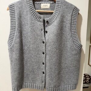 DISSH Charcoal Button-Up Sweater Vest
